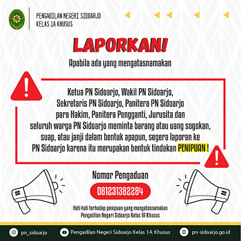 LAPORKAN JIKA ADA PENIPUAN